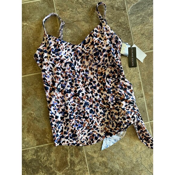 Island Escape Napa Underwire Tankini Top Size 8 - Picture 5 of 9